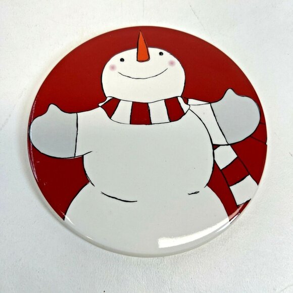 Kohls Christmas Snowmen Yuletide Set of 4 Beverage Drink Coaster - Picture 5 of 8